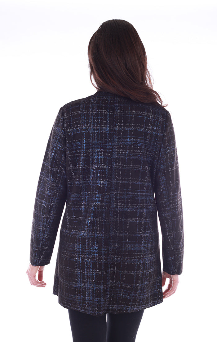 Faux Suede Plaid Coat