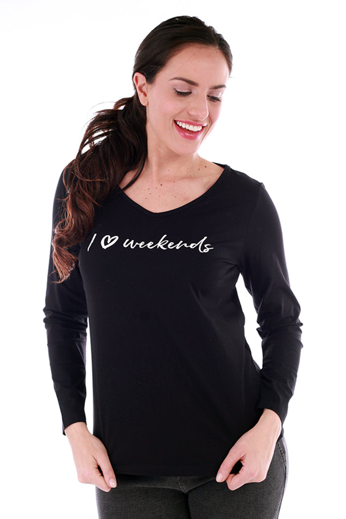 I Heart Weekends Long Sleeve Tee