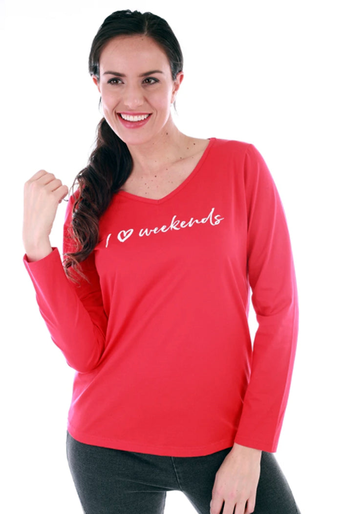 I Heart Weekends Long Sleeve Tee