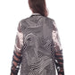 Graphic Mesh Cardigan with Front Drape