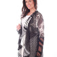 Graphic Mesh Cardigan with Front Drape