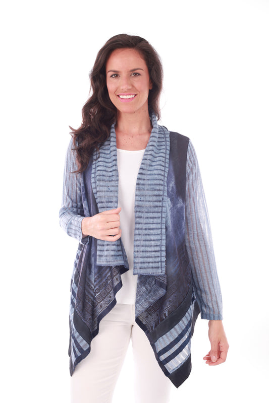 Blue Jacket with Front Draping