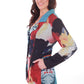 Button-Front Printed Jacket with Lapel